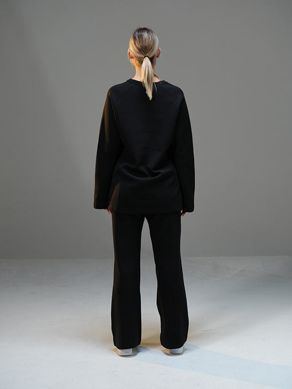 Set Long Sleeve Shirt with Wide Leg Pant