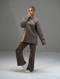 Set Long Sleeve Shirt with Wide Leg Pant
