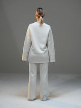 Set Long Sleeve Shirt with Wide Leg Pant