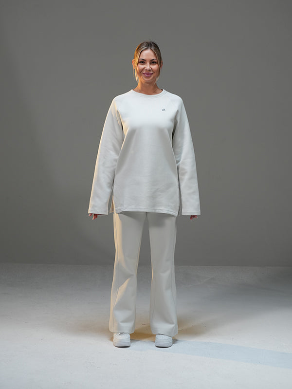 Set Long Sleeve Shirt with Wide Leg Pant