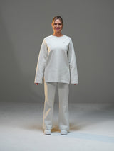 Set Long Sleeve Shirt with Wide Leg Pant