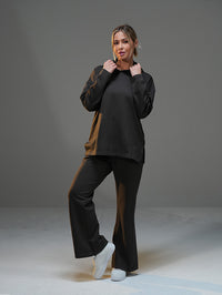 Set Long Sleeve Shirt with Wide Leg Pant