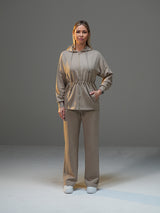 Set Long Soft Touch Jacket and Wide Leg Pant