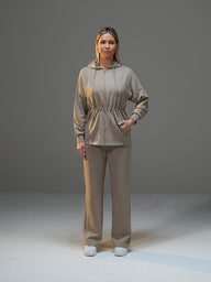 Set Long Soft Touch Jacket and Wide Leg Pant