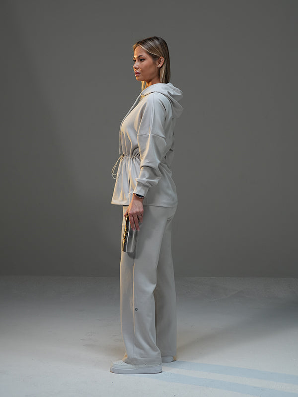 Set Long Soft Touch Jacket and Wide Leg Pant
