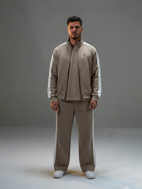 Regular Fit Set Striped Track Pant with Striped Jacket