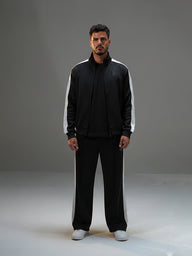 Regular Fit Set Striped Track Pant with Striped Jacket