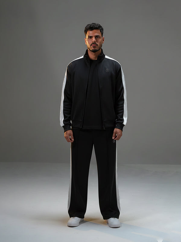 Regular Fit Set Striped Track Pant with Striped Jacket