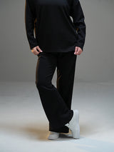 Set Half-Zip Long Sleeve with Wide Leg Pant