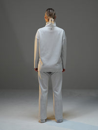 Set Half-Zip Long Sleeve with Wide Leg Pant