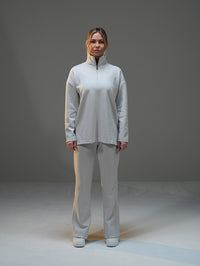 Set Half-Zip Long Sleeve with Wide Leg Pant