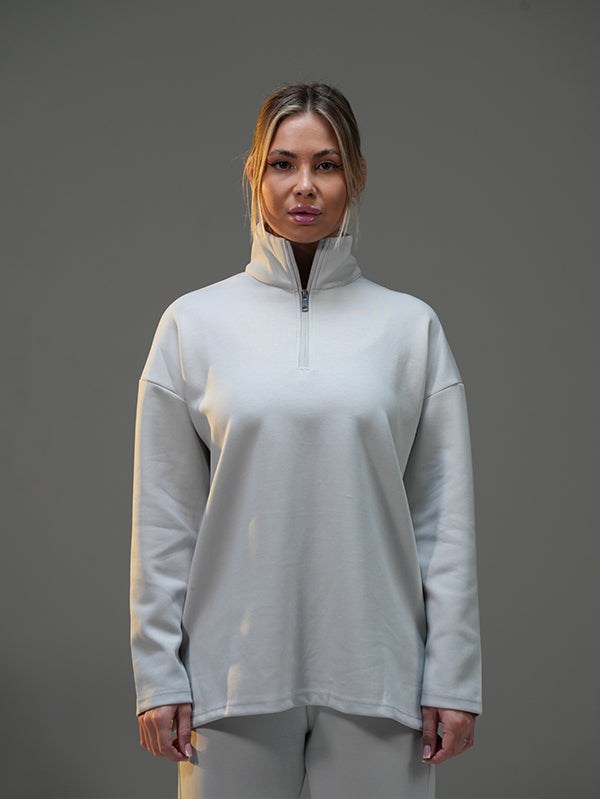 Set Half-Zip Long Sleeve with Wide Leg Pant