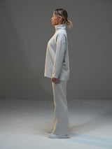 Set Half-Zip Long Sleeve with Wide Leg Pant