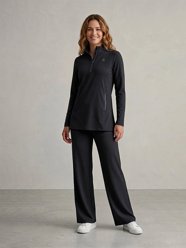 Polyester Set Long Sleeve Shirt With High Waisted Pant