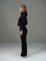 Set Cropped Jacket with Wide Leg Pant