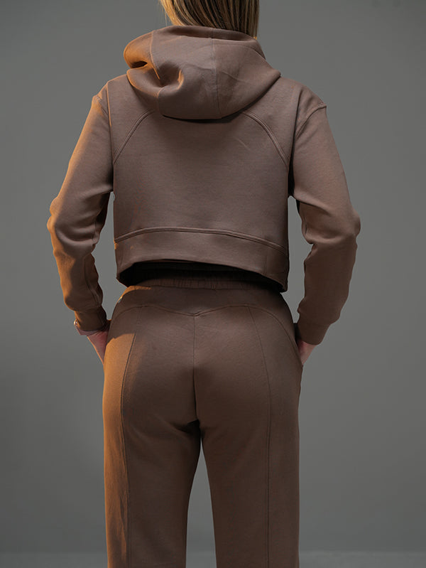 Set Cropped Jacket with Wide Leg Pant