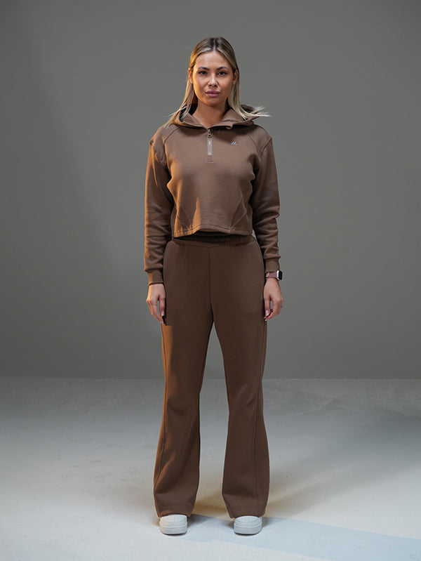 Set Cropped Jacket with Wide Leg Pant