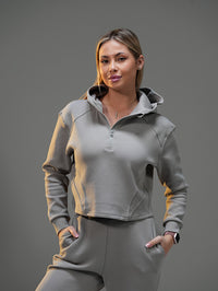 Set Cropped Jacket with Wide Leg Pant