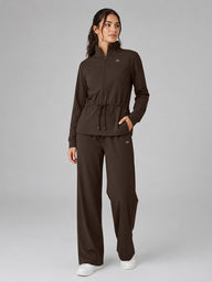 Polyester Set Wide Leg Pants and Jackets