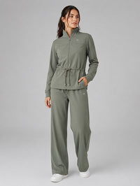 Polyester Set Wide Leg Pants and Jackets