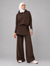 Set Hoodie with Wide Leg Pant with Waist Cover (3 Pieces)