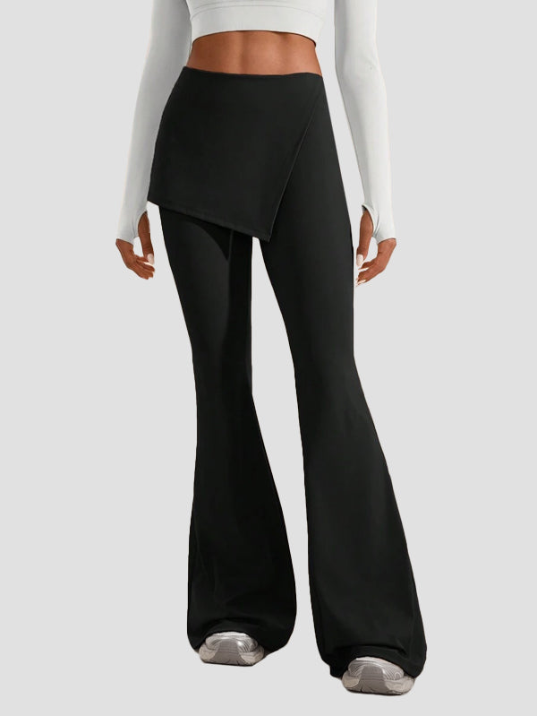 High waist Flare Pants with layered skirt overlay