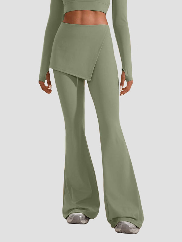 High waist Flare Pants with layered skirt overlay