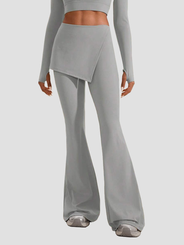 High waist Flare Pants with layered skirt overlay