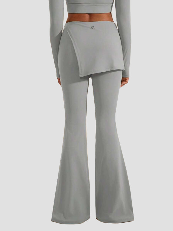 High waist Flare Pants with layered skirt overlay