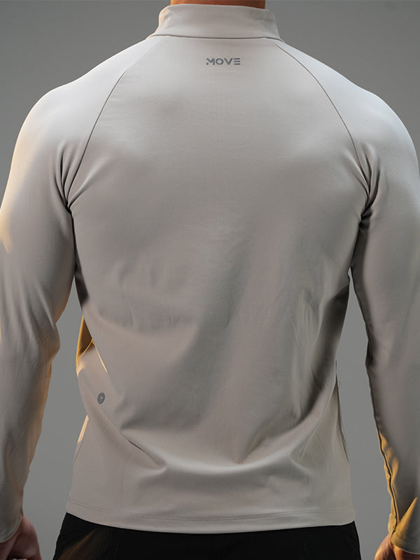 Polyester Half-Zip Long Sleeve Shirt