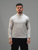 Polyester Half-Zip Long Sleeve Shirt