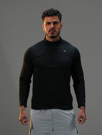 Polyester Half-Zip Long Sleeve Shirt