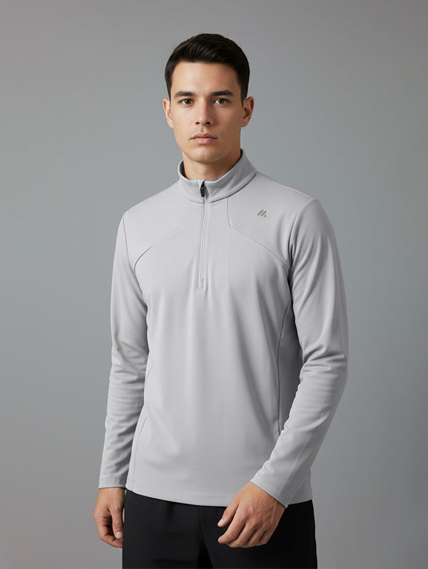 Polyester Half-Zip Long Sleeve Shirt