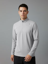 Polyester Half-Zip Long Sleeve Shirt