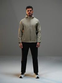 Polyester Set Jacket with Straight Leg Pant