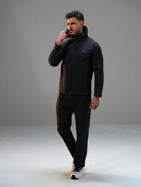 Polyester Set Jacket with Straight Leg Pant