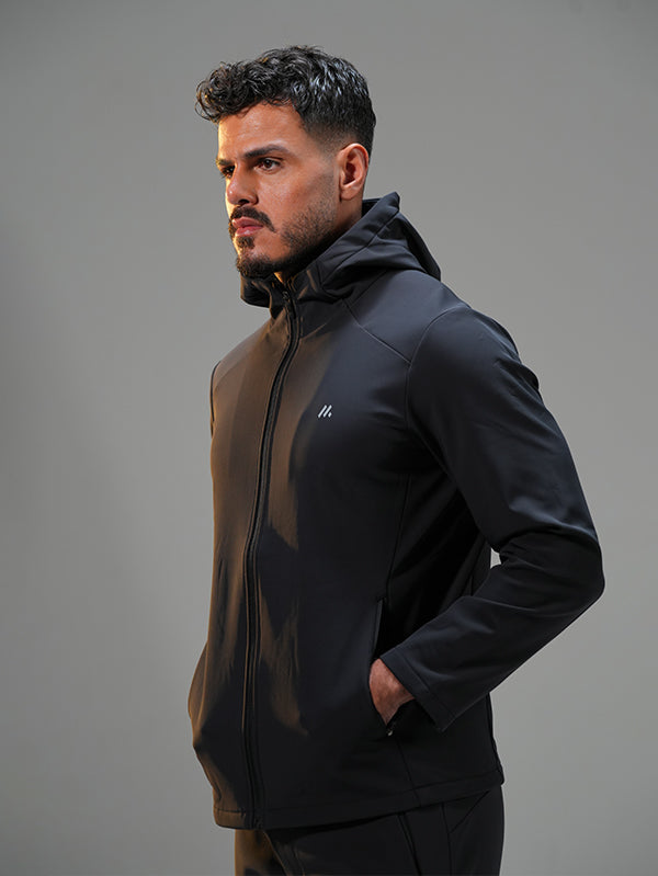 Polyester Set Jacket with Straight Leg Pant