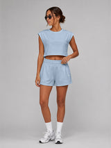 Set Oversized Crop Top With Short