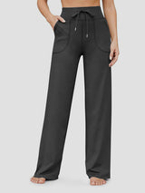 Stretch Wide Leg Trousers High Waisted