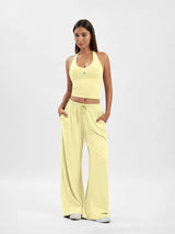 Set Open-Back Sleevless Crop with High Waist Legging