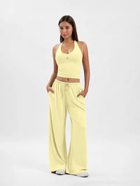 Set Open-Back Sleevless Crop with High Waist Legging