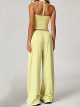 Set Open-Back Sleevless Crop with High Waist Legging