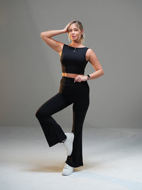 Set Crop Top With Flare Pant