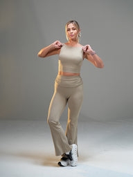 Set Crop Top With Flare Pant