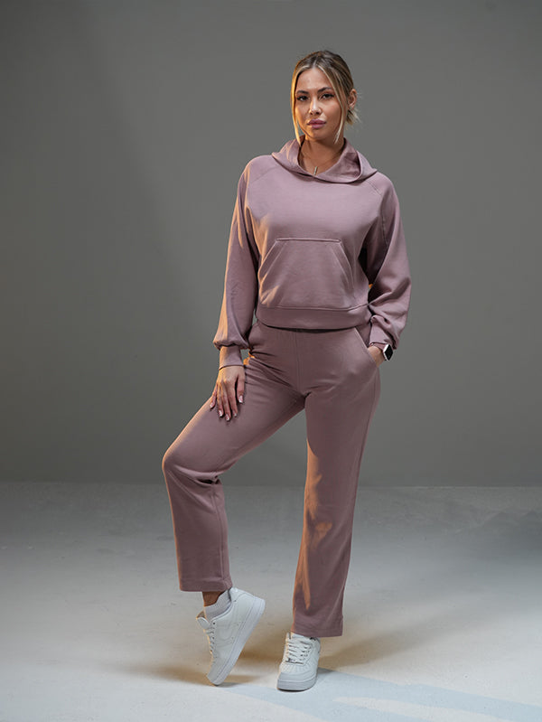 Set Casual Cropped Hoodie with pant