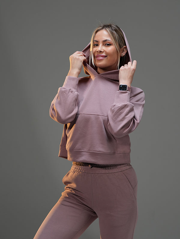 Set Casual Cropped Hoodie with pant