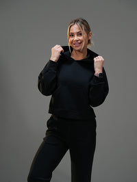 Set Casual Cropped Hoodie with pant