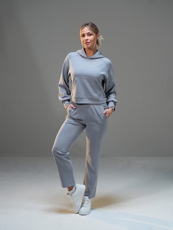 Set Casual Cropped Hoodie with pant