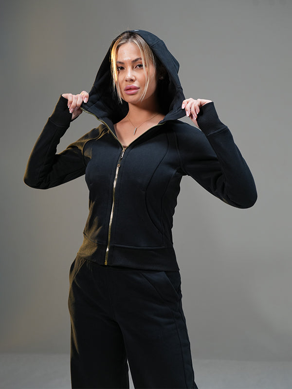 Set Full-zip Hoodie with Wide Leg Pant