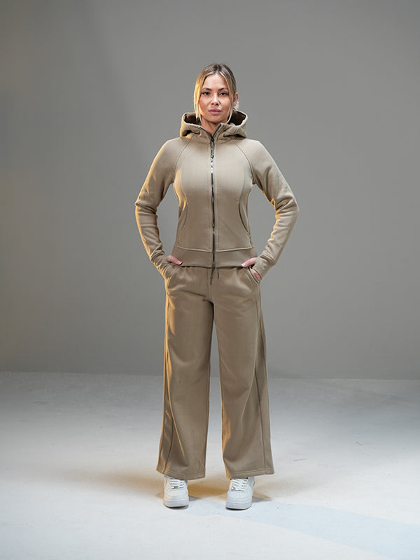 Set Full-zip Hoodie with Wide Leg Pant